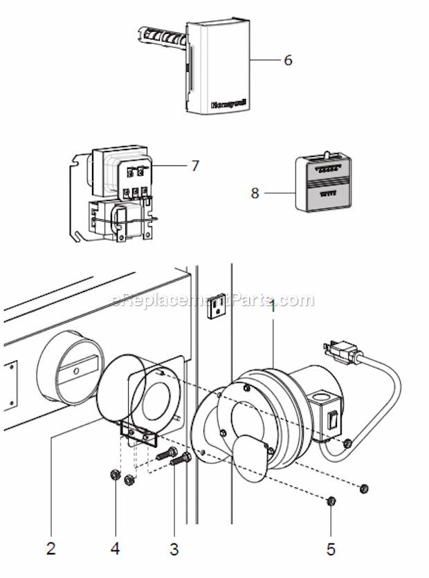 Page C Diagram and Parts List for 1602M  US Stove Company Furnace